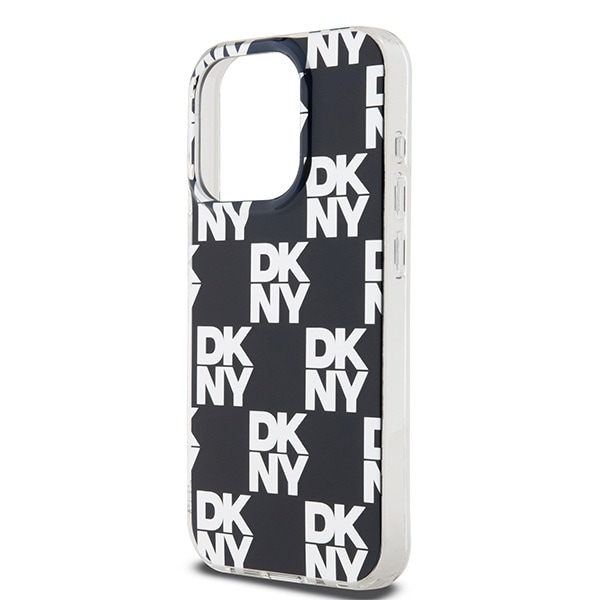 DKNY IML Checkered Mono Pattern etui til iPhone 15 Pro Max - sort