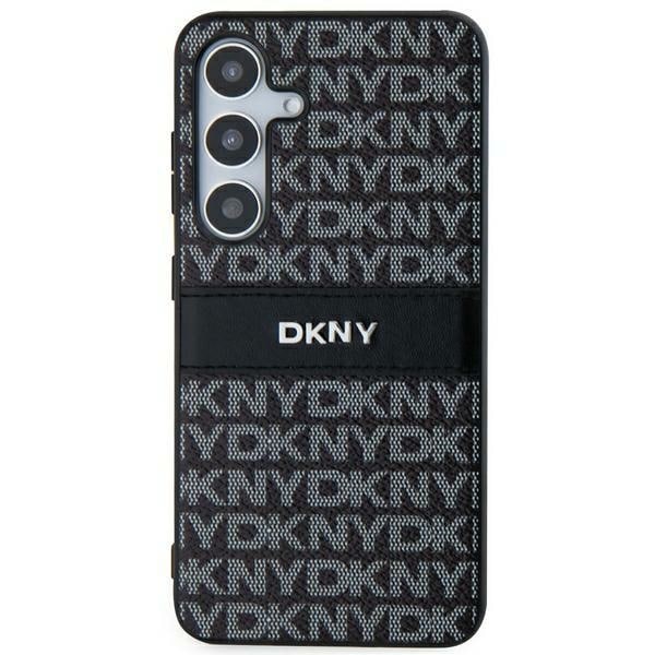 DKNY læderetui med monostribe og metallogo til Samsung Galaxy S24+ - sort