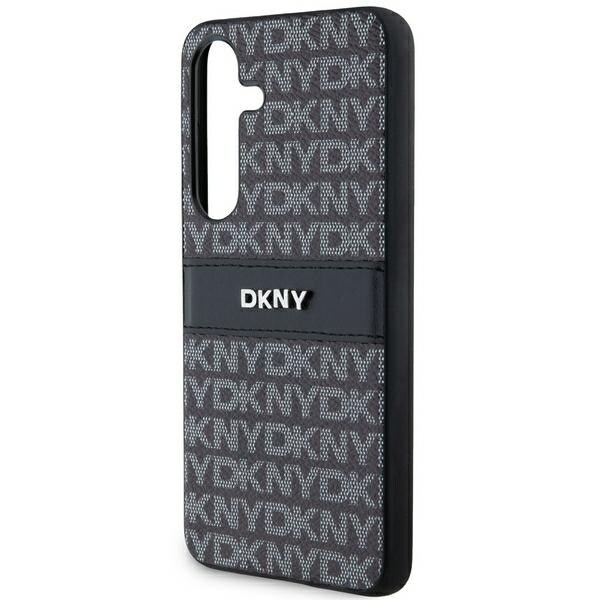 DKNY læderetui med monostribe og metallogo til Samsung Galaxy S24+ - sort