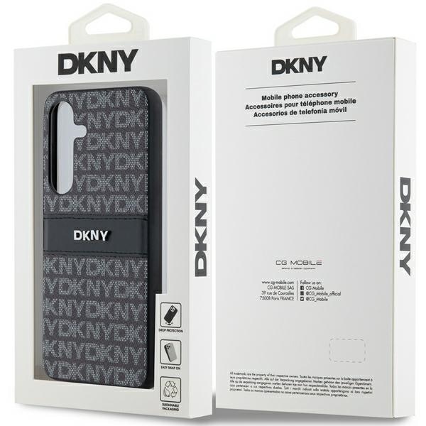 DKNY læderetui med monostribe og metallogo til Samsung Galaxy S24+ - sort