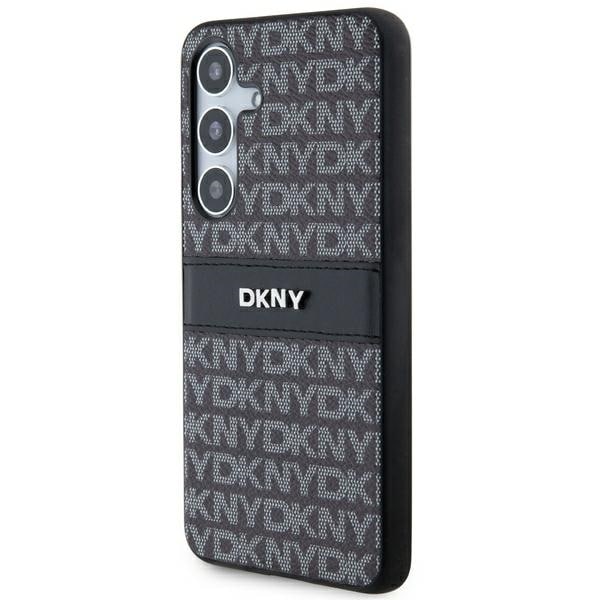 DKNY læderetui med monostribe og metallogo til Samsung Galaxy S24+ - sort