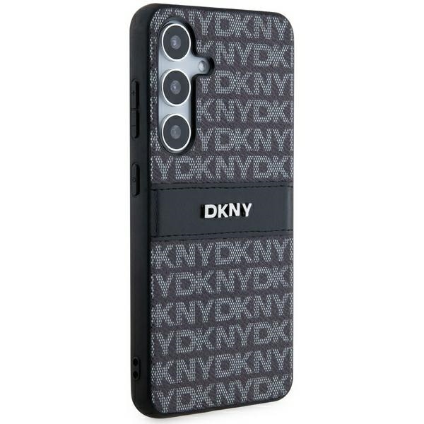 DKNY läderfodral med monostripe och metallogo för Samsung Galaxy S24 - svart