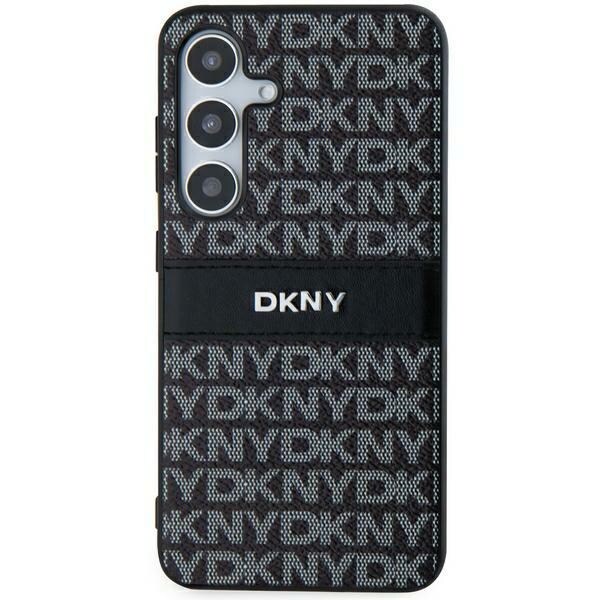 DKNY läderfodral med monostripe och metallogo för Samsung Galaxy S24 - svart