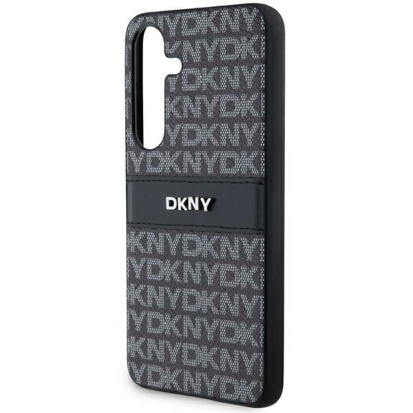 DKNY läderfodral med monostripe och metallogo för Samsung Galaxy S24 - svart