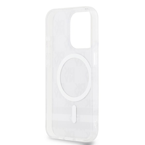 DKNY IML Checkered Mono Pattern & Printed Stripes MagSafe-etui til iPhone 14 Pro - Sort
