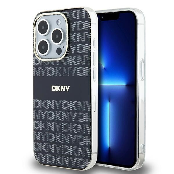 DKNY IML Mono & Stripe MagSafe-fodral för iPhone 14 Pro - svart