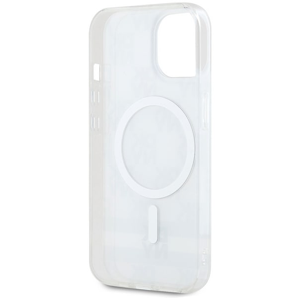DKNY IML Checkered Mono Pattern & Printed Stripes MagSafe-fodral för iPhone 15 / 14 / 13 - beige