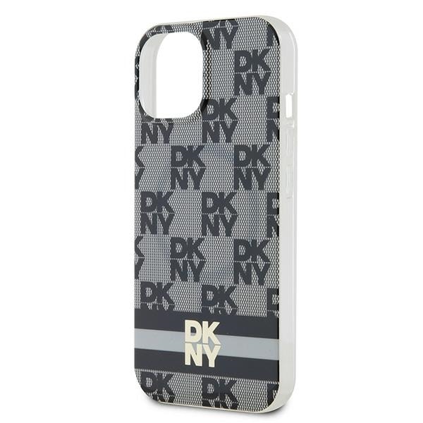 DKNY IML Rutigt monomönster och tryckta ränder MagSafe-fodral för iPhone 15/14/13 - Svart