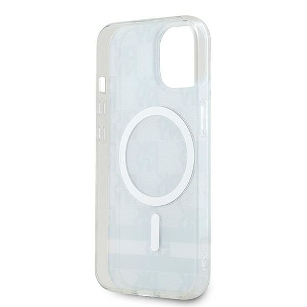 DKNY IML Rutigt monomönster och tryckta ränder MagSafe-fodral för iPhone 15/14/13 - Svart