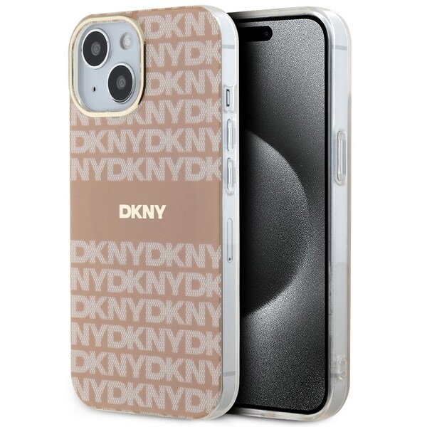 DKNY IML Mono & Stripe MagSafe-fodral för iPhone 15 / 14 / 13 - rosa