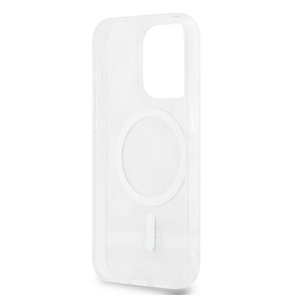 DKNY IML Checkered Mono Pattern & Printed Stripes MagSafe-etui til iPhone 15 Pro Max - beige