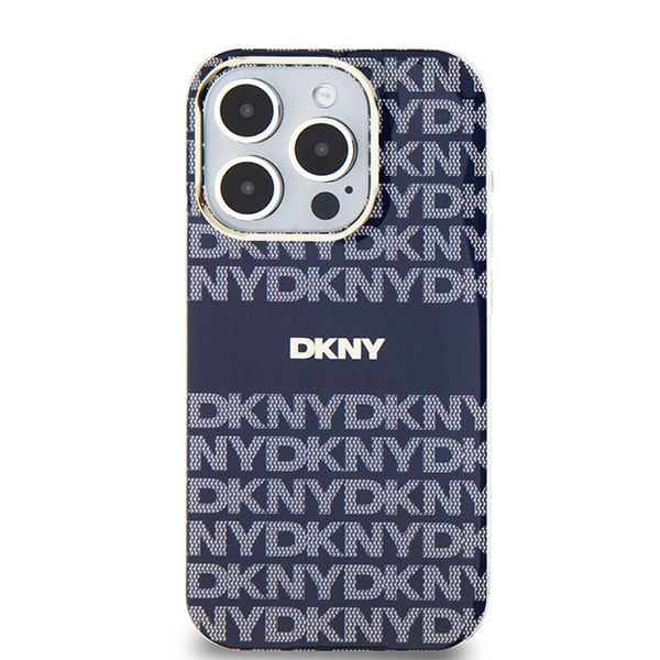 DKNY IML Mono & Stripe MagSafe-fodral för iPhone 15 Pro Max - blå