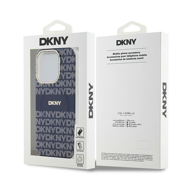 DKNY IML Mono & Stripe MagSafe-fodral för iPhone 15 Pro Max - blå