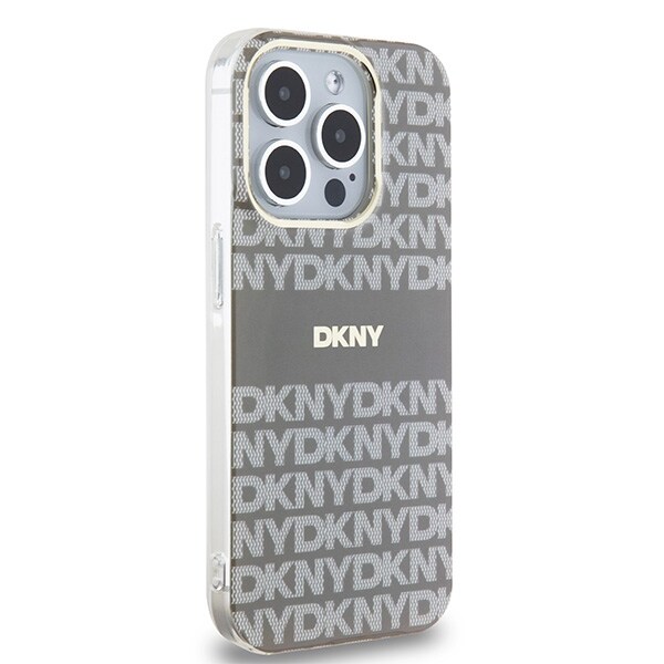 DKNY IML Mono & Stripe MagSafe-etui til iPhone 15 Pro Max - beige