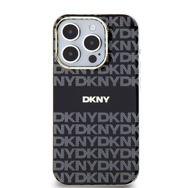 DKNY IML Mono & Stripe MagSafe-etui til iPhone 15 Pro Max - sort