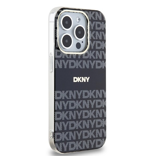 DKNY IML Mono & Stripe MagSafe-etui til iPhone 15 Pro Max - sort