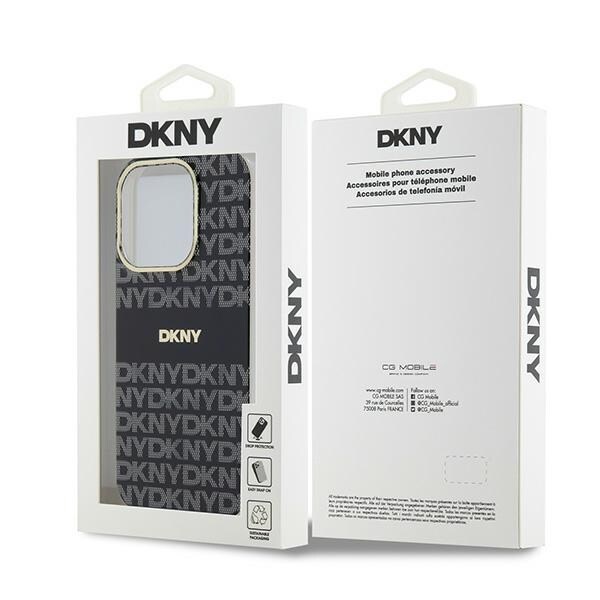 DKNY IML Mono & Stripe MagSafe-etui til iPhone 15 Pro Max - sort