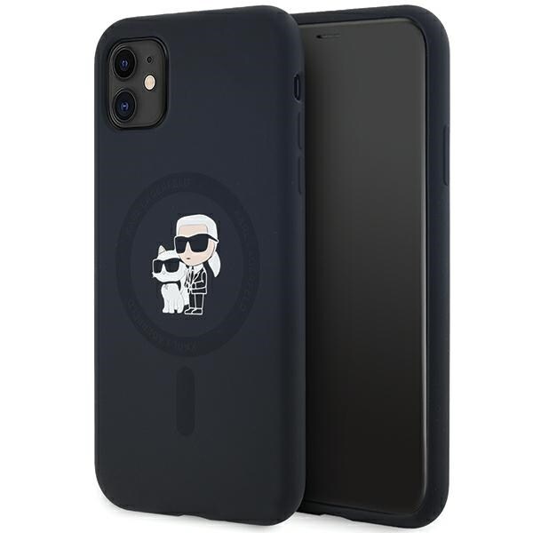 Karl Lagerfeld Silikon Karl&Choupette MagSafe-fodral för iPhone 11 / Xr - svart