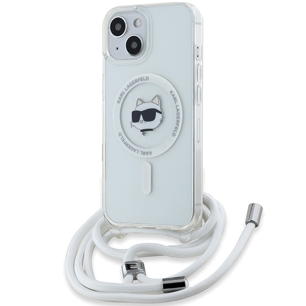 Karl Lagerfeld IML Choupette Head & Cord MagSafe-fodral för iPhone 14 / 13 / 15 - transparent