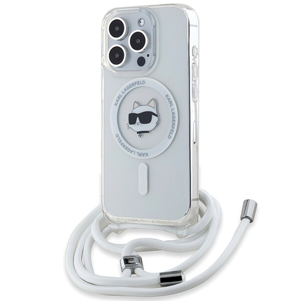 Karl Lagerfeld IML Choupette Head & Cord MagSafe-fodral för iPhone 15 Pro - transparent