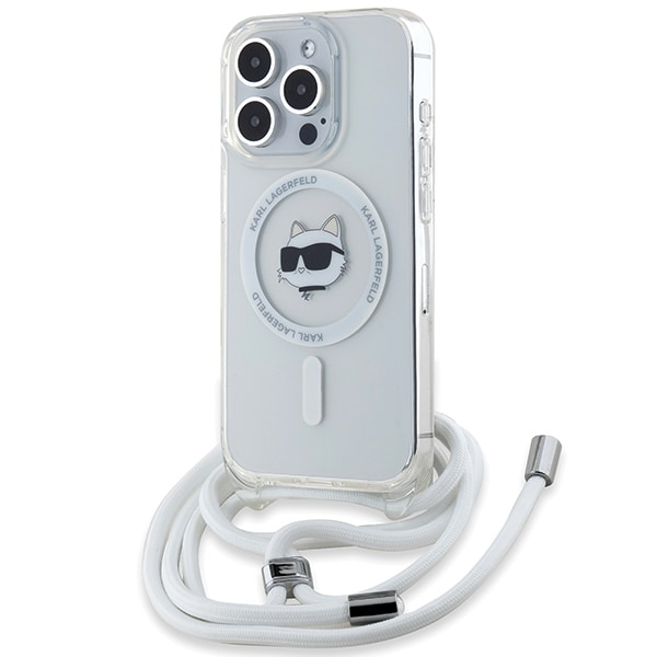 Karl Lagerfeld IML Choupette Head&Cord MagSafe-fodral för iPhone 15 Pro Max - transparent