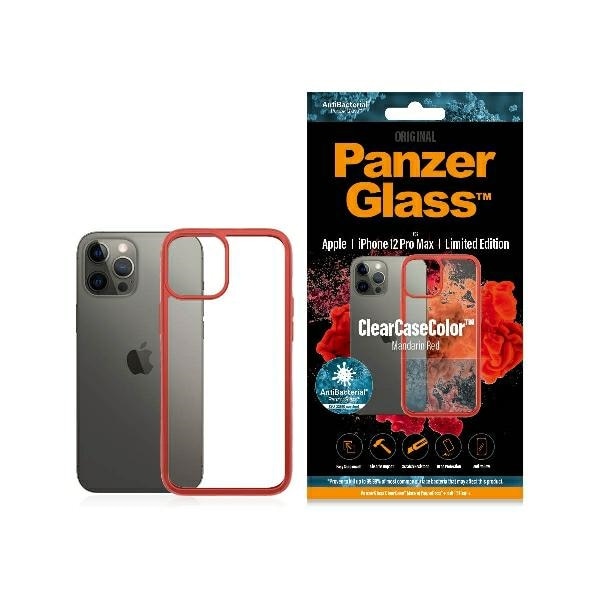 PanzerGlass ClearCase-fodral för iPhone 12 Pro Max - transparent och rött