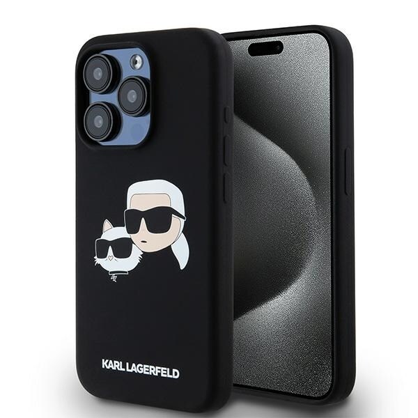 Karl Lagerfeld Silikon Karl&Choupette MagSafe-fodral för iPhone 15 Pro Max - svart