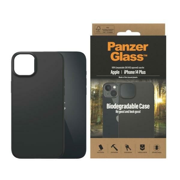 PanzerGlass Bionedbrytbart fodral för iPhone 14 Plus / 15 Plus - svart