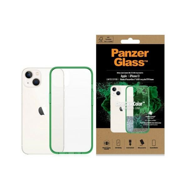 PanzerGlass ClearCase antibakteriellt fodral Military Grade för iPhone 13/14/15 - transparent grön