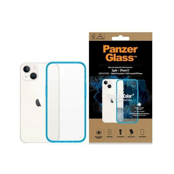 PanzerGlass ClearCase antibakteriellt fodral Military Grade för iPhone 13/14/15 - transparent blå