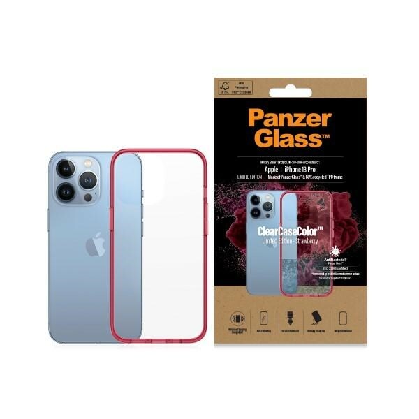 PanzerGlass ClearCase antibakteriellt Military Grade fodral för iPhone 13 Pro - transparent rosa