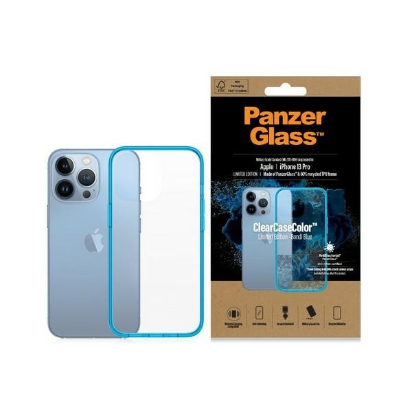 PanzerGlass ClearCase Antibakteriellt fodral för iPhone 13 Pro - Transparent blå