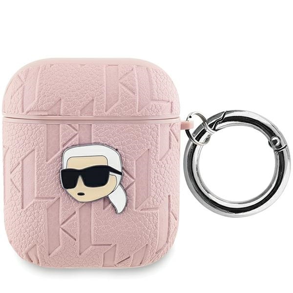Karl Lagerfeld Monogram Karl Head fodral för AirPods 1 / 2 - rosa