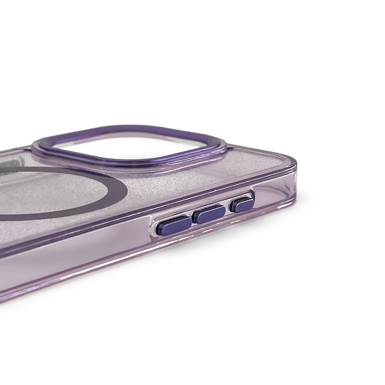 Glitteretui MagSafe til iPhone 16 Pro - lilla med glitter