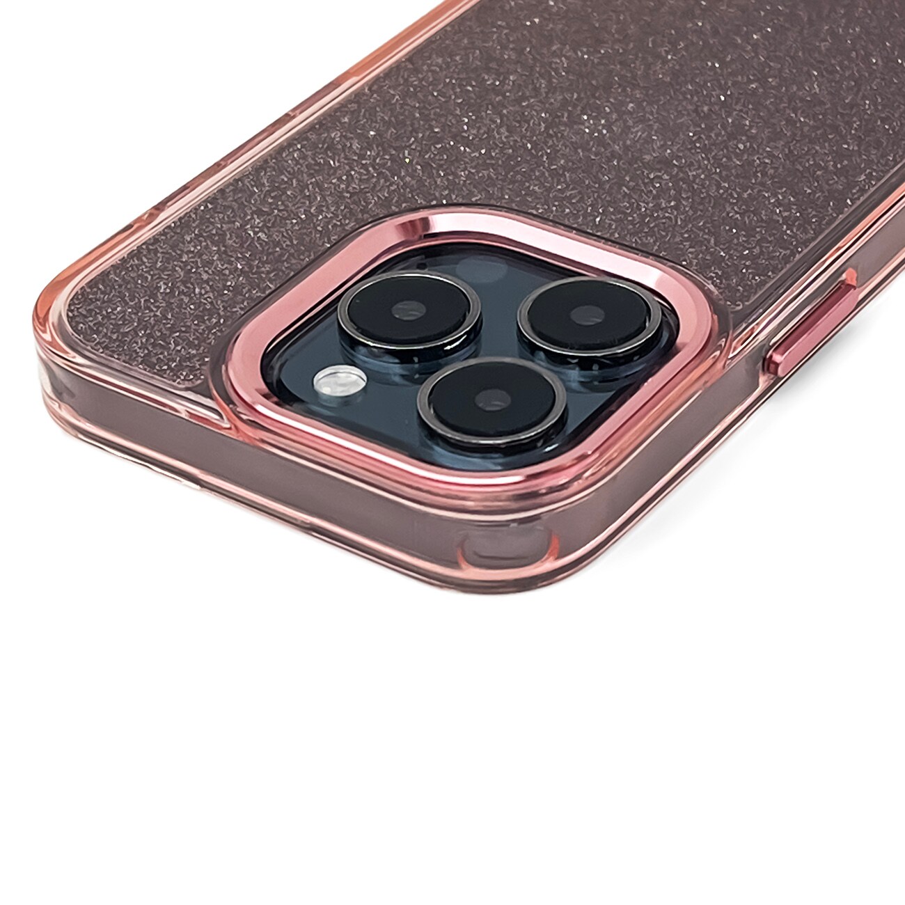 Glitteretui til iPhone 16 - pink med glitter