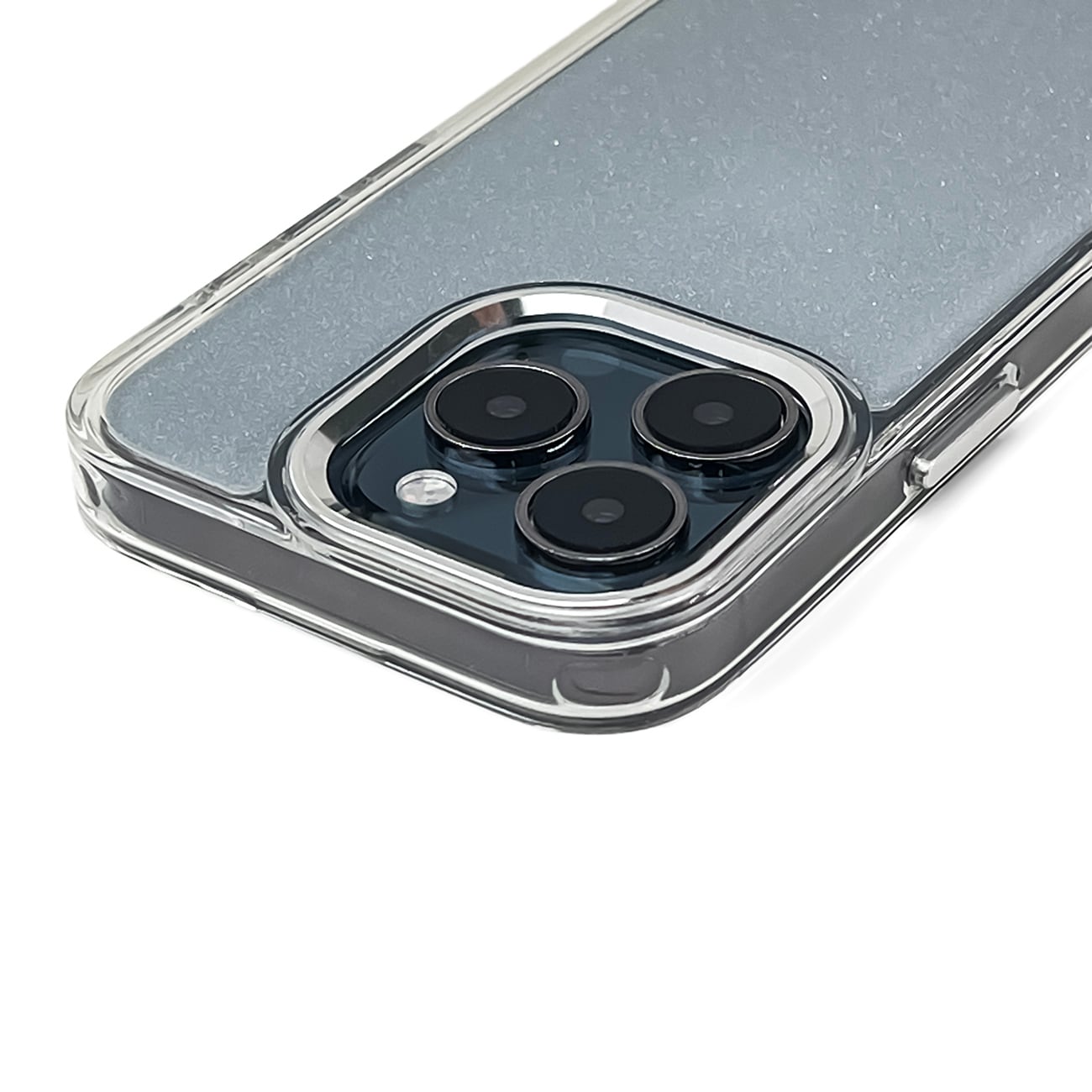 Glitteretui til iPhone 16 - gennemsigtig med glitter