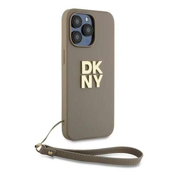 DKNY Håndledsrem Stock Logo etui til iPhone 15 Pro - beige