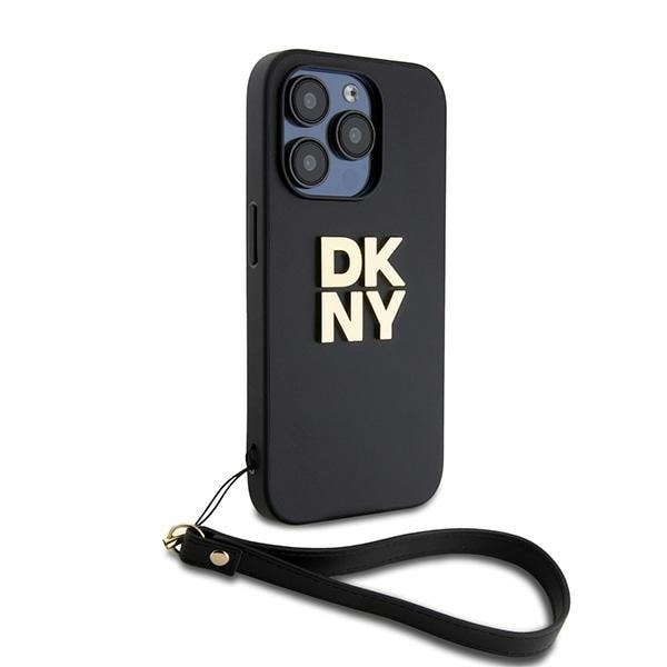 DKNY handledsrem Stock Logo fodral för iPhone 15 Pro - svart