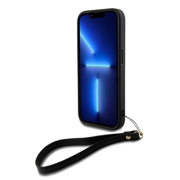 DKNY handledsrem Stock Logo fodral för iPhone 15 Pro - svart