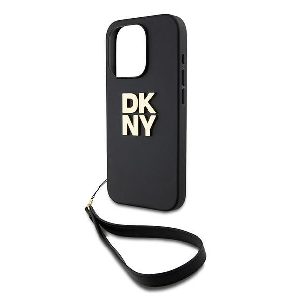 DKNY handledsrem Stock Logo fodral för iPhone 15 Pro - svart