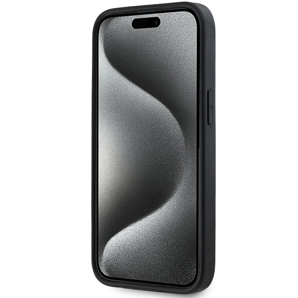 DKNY 3D Rubber Repeat Pattern-etui til iPhone 15 Plus - sort