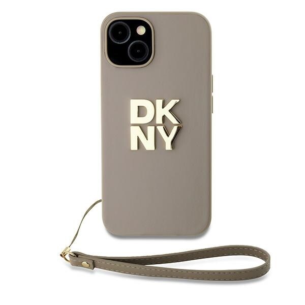 DKNY Håndledsrem Stock Logo etui til iPhone 15 Plus - beige