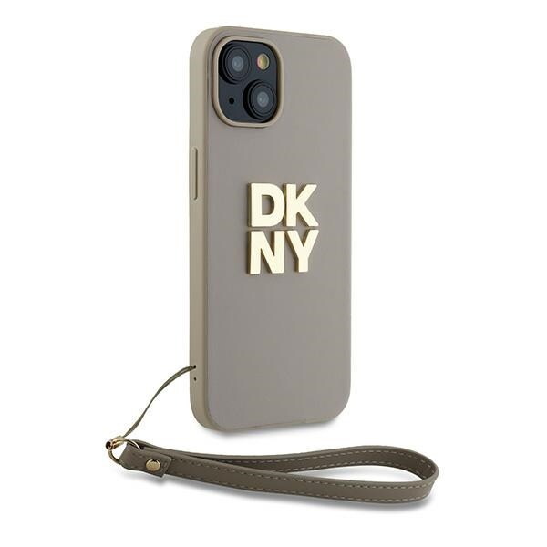 DKNY Håndledsrem Stock Logo etui til iPhone 15 Plus - beige