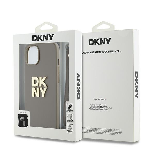 DKNY Håndledsrem Stock Logo etui til iPhone 15 Plus - beige