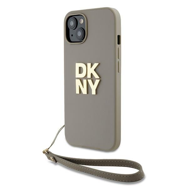 DKNY Handledsrem Stock Logo fodral för iPhone 15 / 14 / 13 - beige