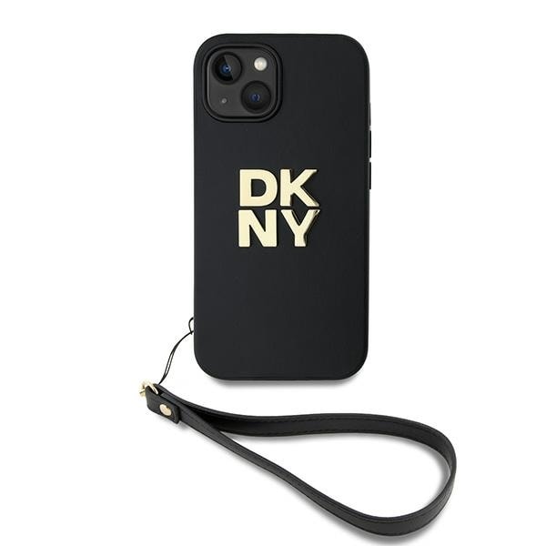 DKNY Handledsrem Stock Logo fodral för iPhone 15 / 14 / 13 - svart