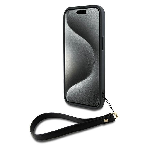 DKNY Handledsrem Stock Logo fodral för iPhone 15 / 14 / 13 - svart