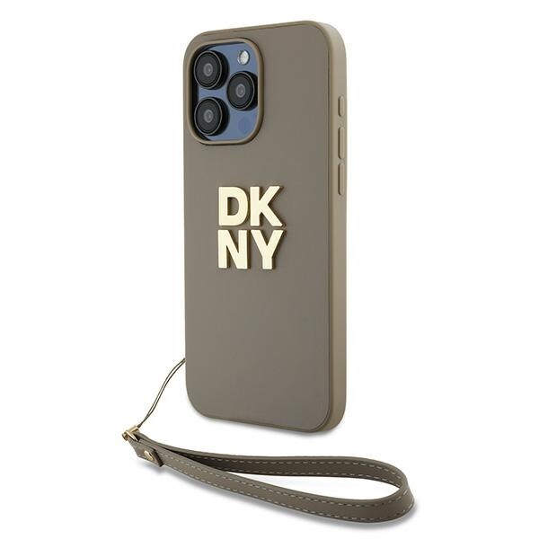 DKNY handledsrem Stock Logo fodral för iPhone 15 Pro Max - beige