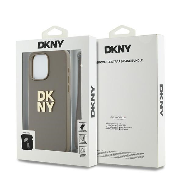 DKNY Håndledsrem Stock Logo etui til iPhone 15 Pro Max - beige