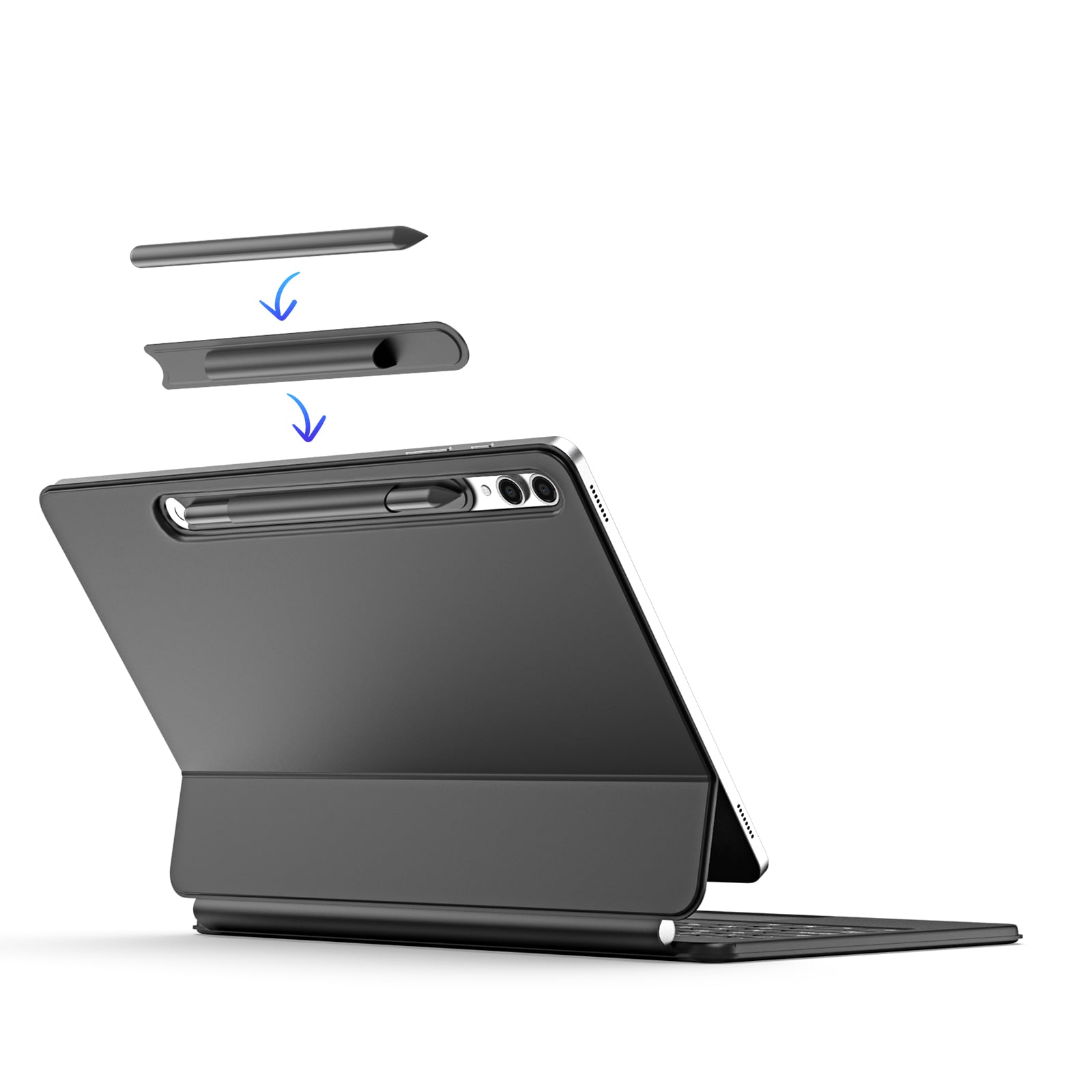 Dux Ducis MK Series Keyboard Etui med Bluetooth til Samsung Galaxy Tab S9+/S8+/S7+ - Sort